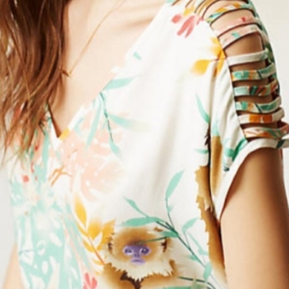 Anthro Corey Lynn Calter Tropical Capuchin Top
